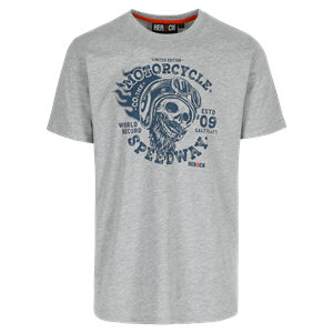 HEROCK T-Shirt Motorcycle Skull Limited (grau-meliert)